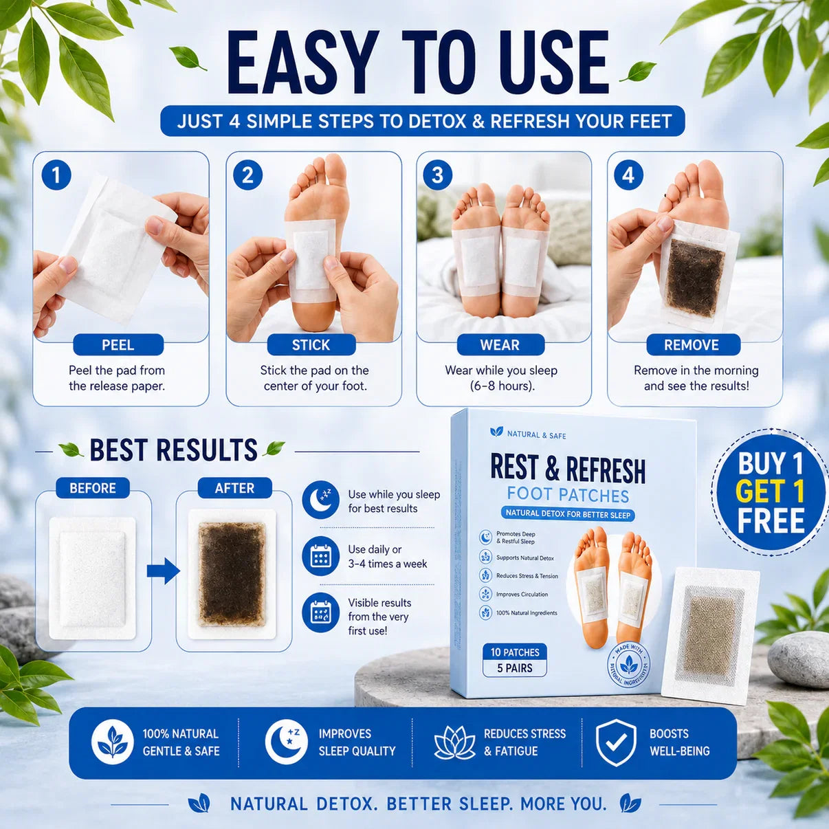 AYURVEDIC POWER Foot Patches | Buy 1 Get 3 FREE